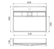 Crette Solid Surface Stone Wall Hung Basin LK-SCW642-UTH/SCW646-UTH/SCW945-UTH Lukka