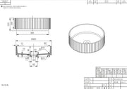 Lukka Olley Fluted Solid Surface Above Counter Basin (400mm) Lukka