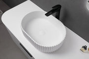 Lukka Ellips Fluted Solid Surface Above Counter Basin Lukka