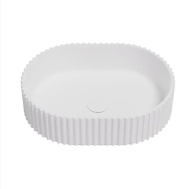 Lukka Ellips Fluted Solid Surface Above Counter Basin Lukka