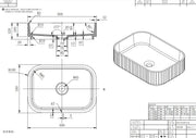 Lukka Japser Fluted Solid Surface Above Counter Basin (500mm) Lukka