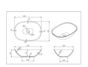 Lukka Perry Solid Surface Stone Above Counter Basin (550mm) Lukka