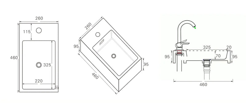 Crete Solid Surface Countertop for Mini Vanities LK-ST42