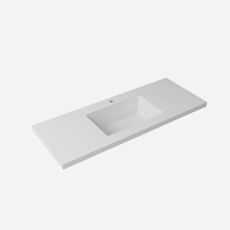 Blanco White Sintered Stone seamless joined with fine ceramic basin LK-UBW
