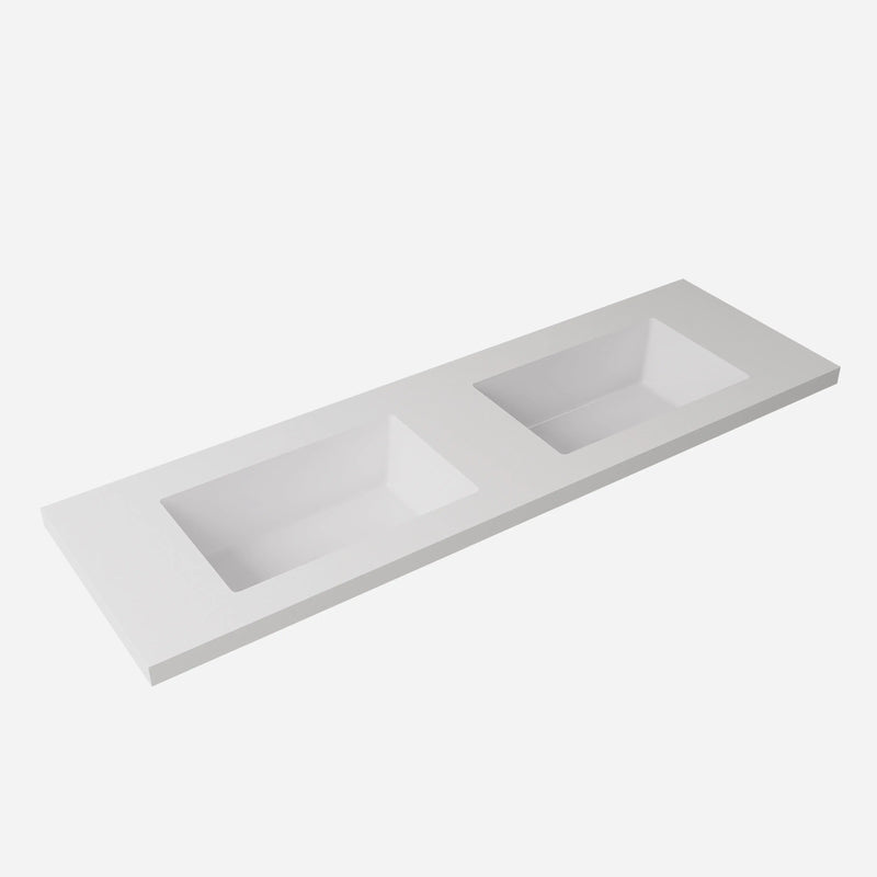 Blanco White Sintered Stone seamless joined with fine ceramic basin LK-UBW