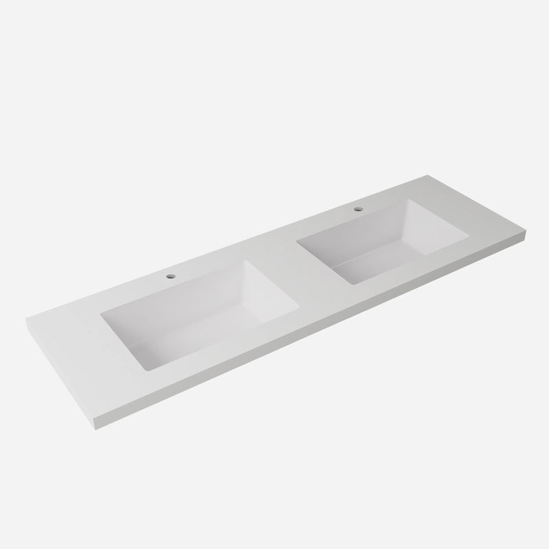 Blanco White Sintered Stone seamless joined with fine ceramic basin LK-UBW