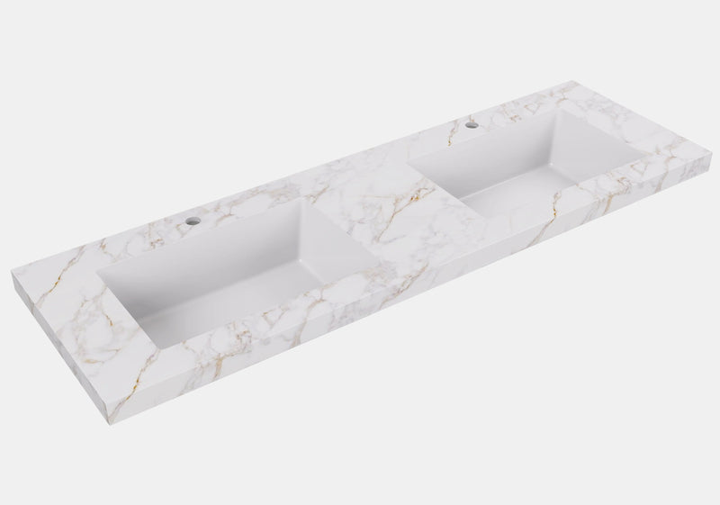 Fine Ceramic Basin Joined with Sintered Stone Double Bowl 1200mm/1500mm - FIL Kitchen Bathroom