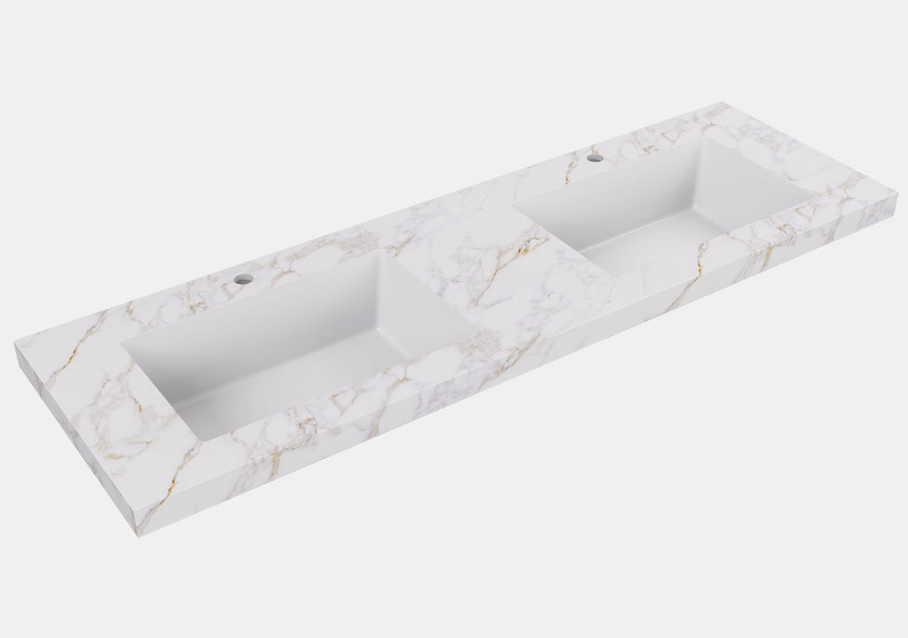 Fine Ceramic Basin Joined with Sintered Stone Double Bowl 1200mm/1500mm