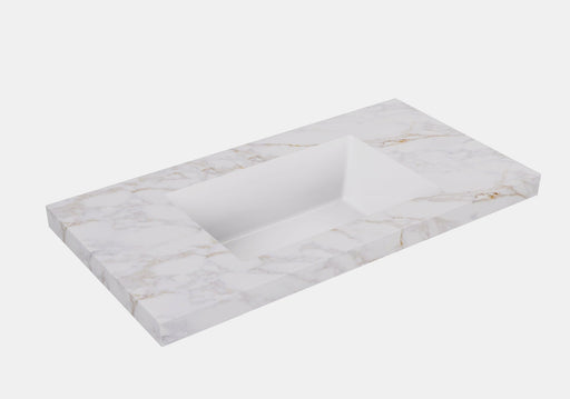 Fine Ceramic Basin Joined with Sintered Stone Carrara Gold 600mm/750mm/900mm/1200mm/1500mm - FIL Kitchen Bathroom