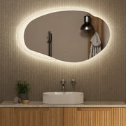 AULIC EVANSTONE ASYMMETRICAL FRAMELESS LED MIRROR MATTE GREY 1100MMX646MM - FIL Kitchen Bathroom