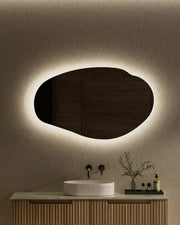 FRAMELESS LED MIRROR ASYMMETRICAL MATTE WHITE 1300MMX763MM - FIL Kitchen Bathroom