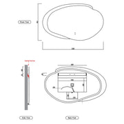 FRAMELESS LED MIRROR ASYMMETRICAL MATTE WHITE 1300MMX763MM - FIL Kitchen Bathroom