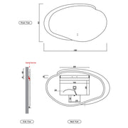 AULIC EVANSTONE ASYMMETRICAL FRAMELESS LED MIRROR MATTE WHITE 1300MMX763MM - FIL Kitchen Bathroom