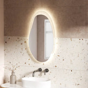 FRAMELESS LED MIRROR ASYMMETRICAL MATTE WHITE/MATTE GREY 530X900MM - FIL Kitchen Bathroom