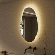 AULIC EVANSTONE ASYMMETRICAL FRAMELESS LED MIRROR MATTE WHITE 530X900MM - FIL Kitchen Bathroom