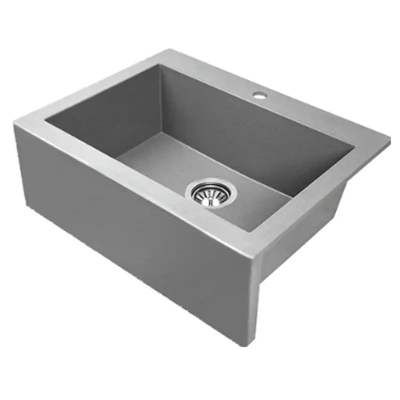 Grey Granite Single Bowl Kitchen Sink 490x580x220mm Aquaperla