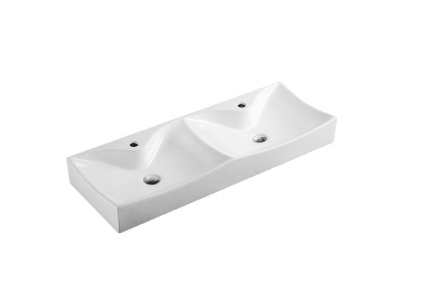 Lusso 111 Ceramic Double Bowl Basin 1115 x 400 x 125 mm