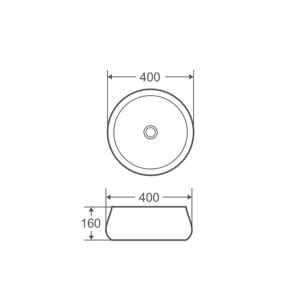 Lusso 40 Above Counter Designer Basin 400 x 400 x 160mm