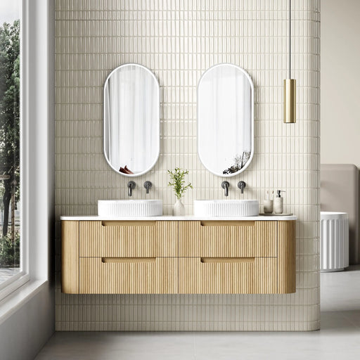 Varcelli Tier Harvest Oak Wall Hung Vanity 1500mm/1800mm - FIL Kitchen Bathroom