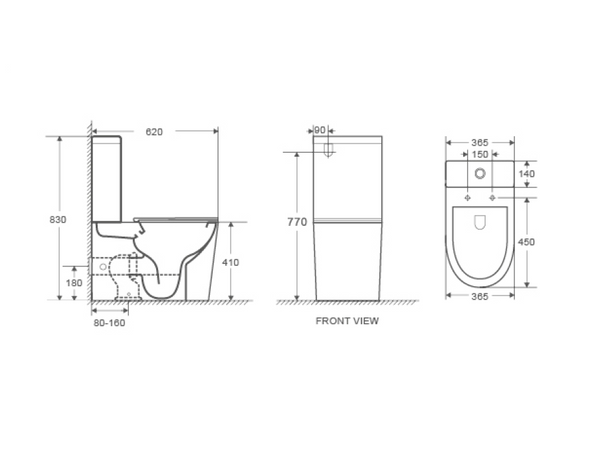 London rimless back to wall toilet