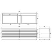 Sedona Matte Black Fluted Wall Hung PVC Vanity 600mm/750mm/900mm/1200mm/1500mm - FIL Kitchen Bathroom