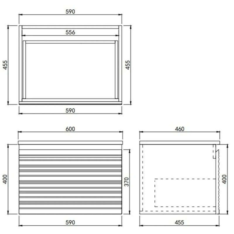 Sedona Matte White Fluted Wall Hung PVC Vanity 600mm/750mm/900mm/1200mm/1500mm - FIL Kitchen Bathroom