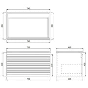 Sedona Matte White Fluted Wall Hung PVC Vanity 600mm/750mm/900mm/1200mm/1500mm - FIL Kitchen Bathroom