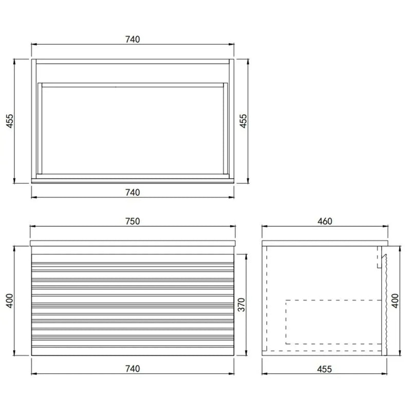 Sedona Matte White Fluted Wall Hung PVC Vanity 600mm/750mm/900mm/1200mm/1500mm - FIL Kitchen Bathroom