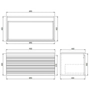 Sedona Matte White Fluted Wall Hung PVC Vanity 600mm/750mm/900mm/1200mm/1500mm - FIL Kitchen Bathroom