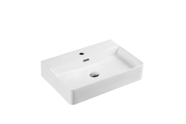 Marsay Matt White Wall Hung Rectangular Basin 590 x 430 x 120 mm