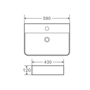 Marsay 59 Wall-Hung Rectangular Basin - Matt White mercioaustralia
