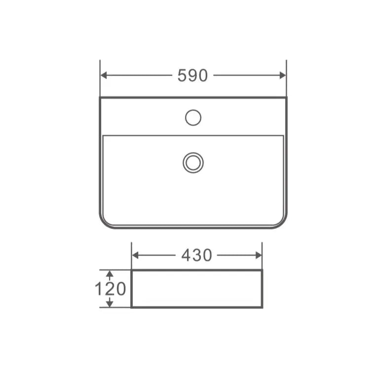Marsay 59 Wall-Hung Rectangular Basin - Matt White mercioaustralia