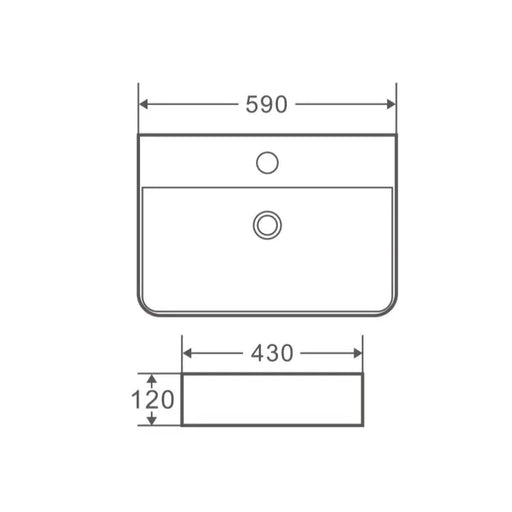 Marsay 59 Wall-Hung Rectangular Basin - Matt White mercioaustralia