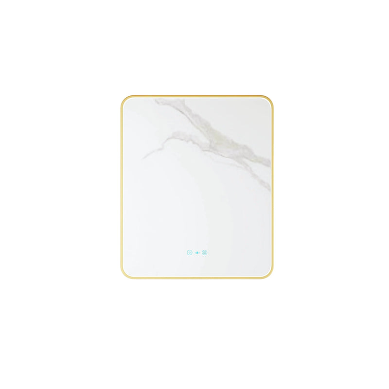 Maia 600×750 / 750×900 / 1200×750mm LED Rectangular Mirror – Brushed Gold Frame mercioaustralia