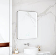 Maia 600×750 / 750×900 / 1200×750mm LED Rectangular Mirror – Brushed Nickel Frame mercioaustralia