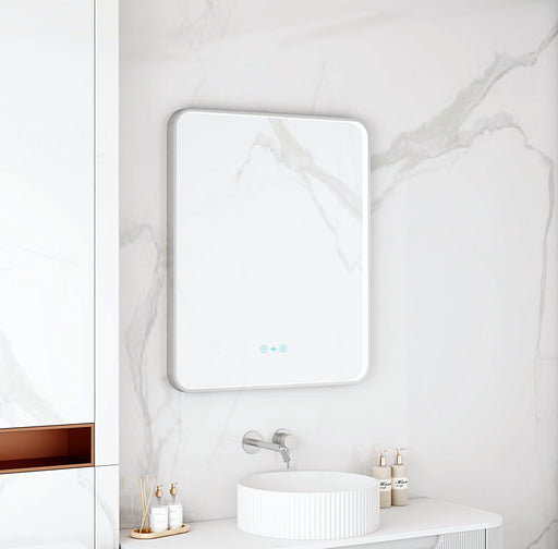 Maia 600×750 / 750×900 / 1200×750mm LED Rectangular Mirror – Brushed Nickel Frame mercioaustralia