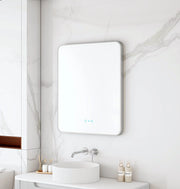 Maia 600×750 / 750×900 / 1200×750mm LED Rectangular Mirror – Brushed Nickel Frame mercioaustralia