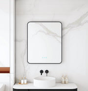 Maia 600×750 / 750×900 / 1200×750mm LED Rectangular Mirror – Matt Black Frame mercioaustralia