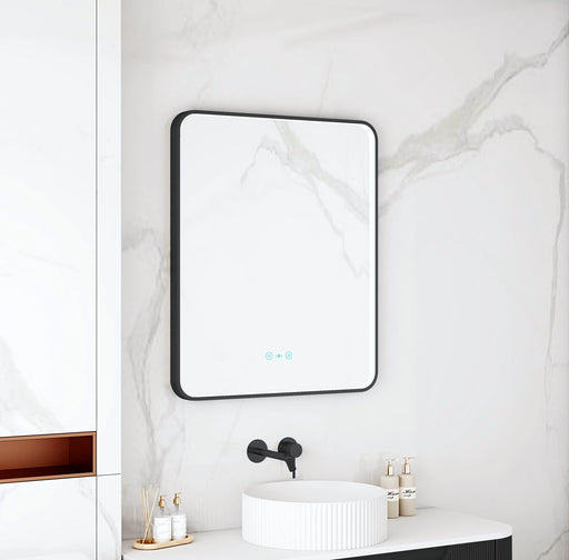Maia 600×750 / 750×900 / 1200×750mm LED Rectangular Mirror – Matt Black Frame mercioaustralia