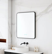 Maia 600×750 / 750×900 / 1200×750mm LED Rectangular Mirror – Matt Black Frame mercioaustralia
