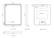 Maia 600×750 / 750×900 / 1200×750mm LED Rectangular Mirror – Matt Black Frame mercioaustralia