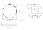 Maia 600/750/900mm LED Round Mirror – Matt Black Frame mercioaustralia