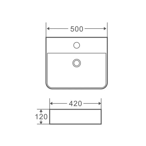 Marsay 73S Wall-Hung Rectangular Basin - Matt Black mercioaustralia