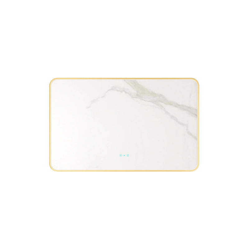 Maia 600×750 / 750×900 / 1200×750mm LED Rectangular Mirror – Brushed Gold Frame mercioaustralia