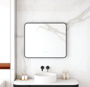 Maia 600×750 / 750×900 / 1200×750mm LED Rectangular Mirror – Matt Black Frame mercioaustralia