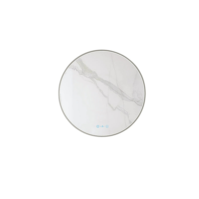 Maia 600/750/900mm LED Round Mirror – Brushed Nickel Frame mercioaustralia