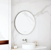 Maia 600/750/900mm LED Round Mirror – Gun Metal Frame mercioaustralia