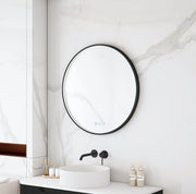 Maia 600/750/900mm LED Round Mirror – Matt Black Frame mercioaustralia