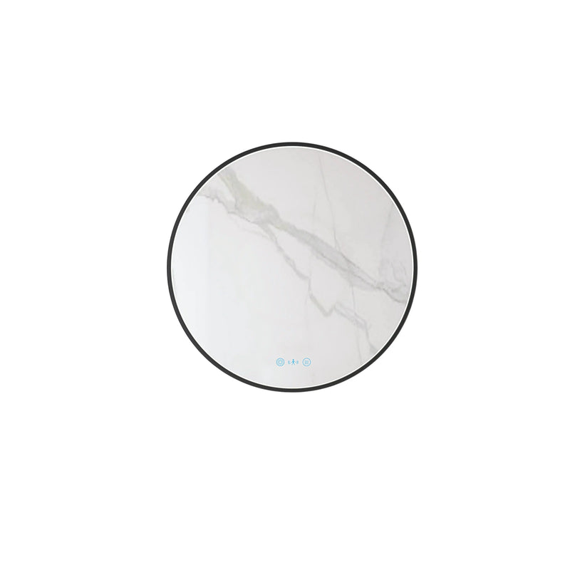 Maia 600/750/900mm LED Round Mirror – Matt Black Frame mercioaustralia