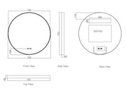 Maia 600/750/900mm LED Round Mirror – Brushed Nickel Frame mercioaustralia